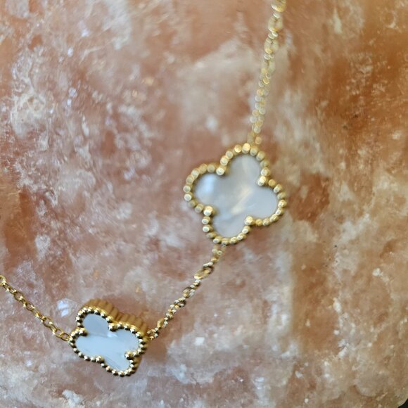 Hope, Faith, Love and Luck clover fashion necklace 16 inches - Picture 9 of 12